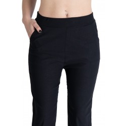 Pantaloni Rachel Marime Mare Dama ,Negru ,Trei Sferturi 3/4